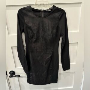 AX | Armani Exchange Black Faux Suede Bodycon Dress Black, Sz 4